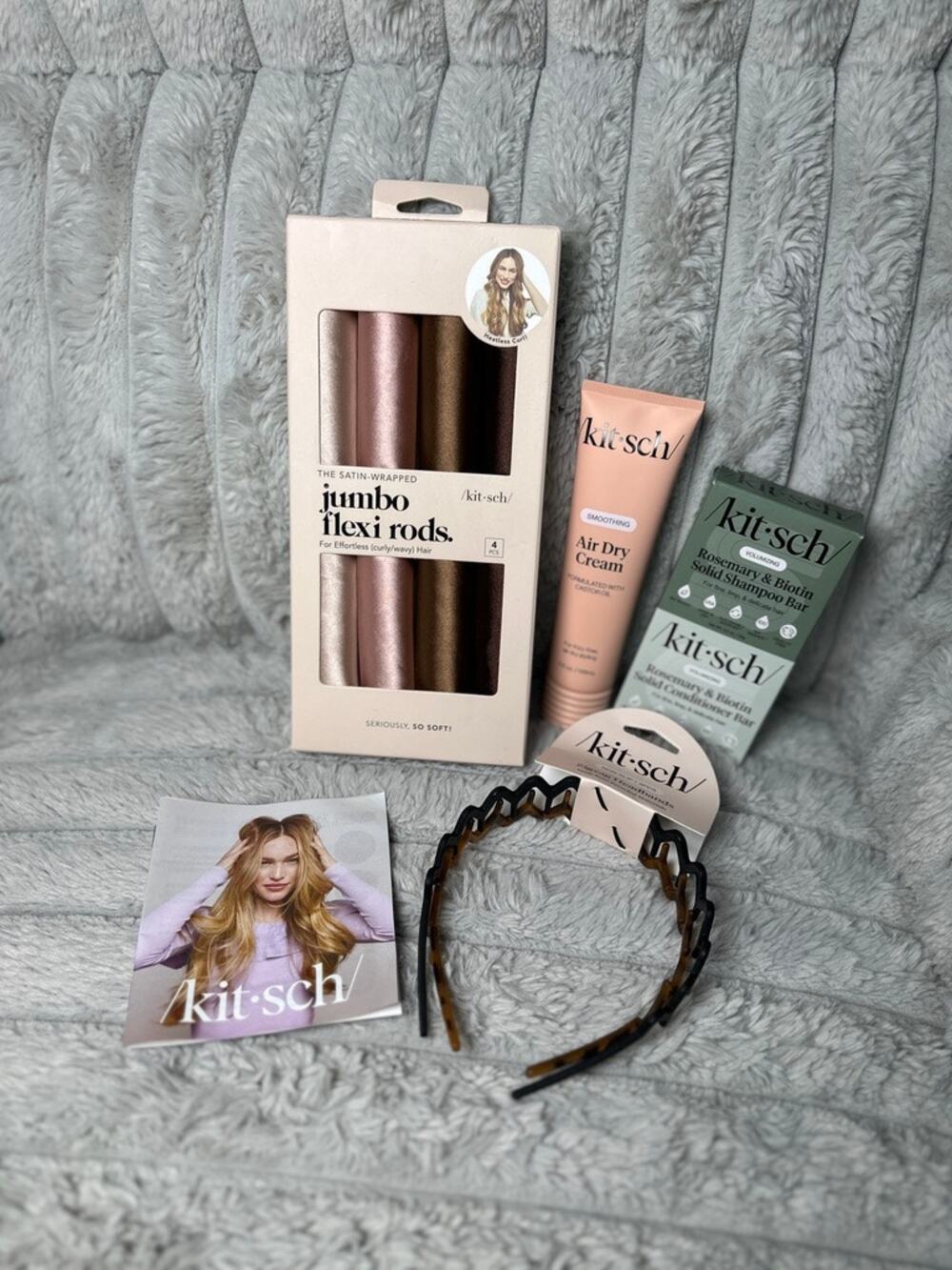 Kitsch Hair Volume & Style Bundle Satin Rollers Shampoo Conditioner New